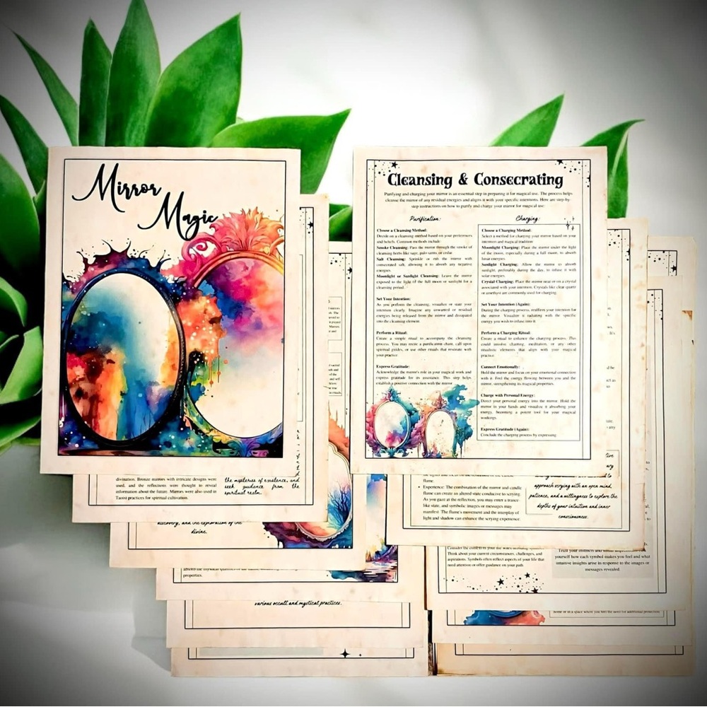 Mirror Magic Grimoire or Book of Shadow Pages